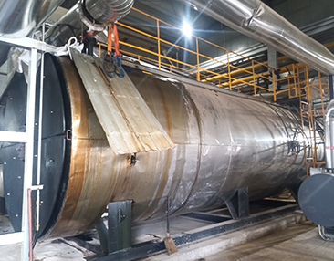 2025年5月8日山東泰安70噸導熱油系統清洗結束